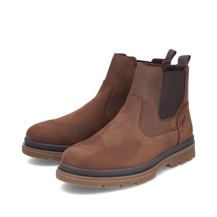 bottes marron à fermeture éclair pour homme rieker f7051-23