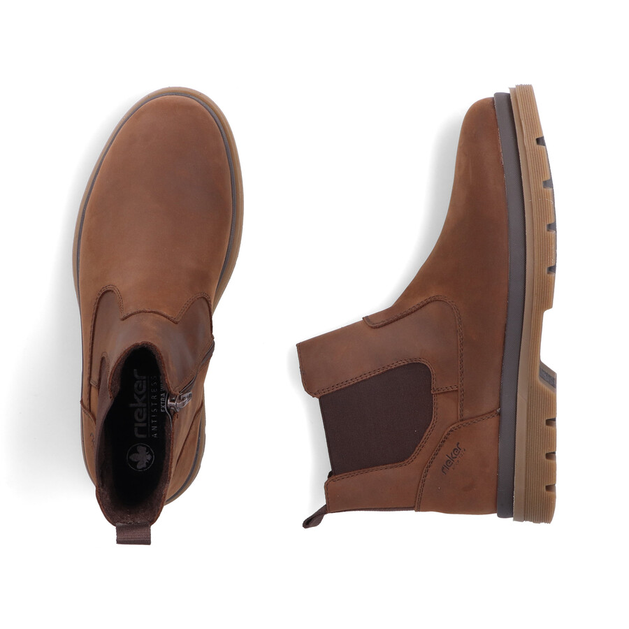 bottes marron à fermeture éclair pour homme rieker f7051-23