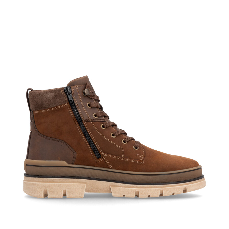 bottes marron à fermeture éclair pour homme rieker sport u1273-22