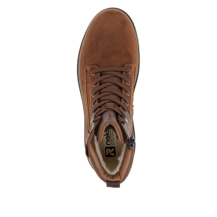 bottes marron à fermeture éclair pour homme rieker sport u1273-22