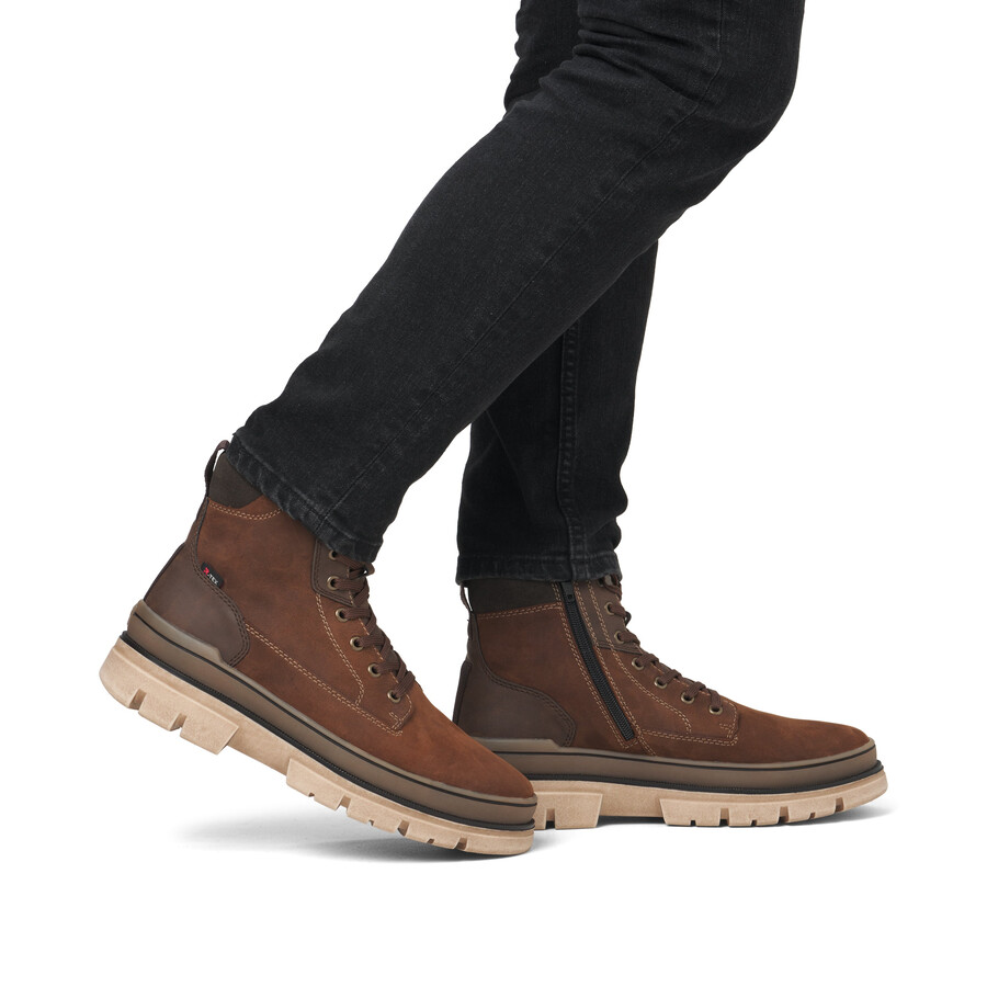 bottes marron à fermeture éclair pour homme rieker sport u1273-22