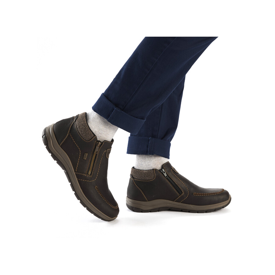 bottes marron à fermeture éclair pour homme rieker 03660-25