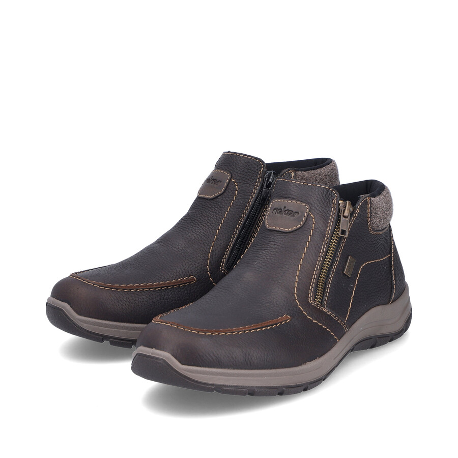 bottes marron à fermeture éclair pour homme rieker 03660-25