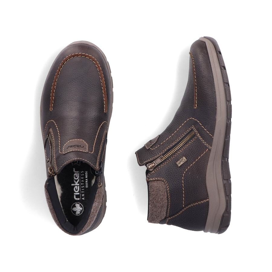 bottes marron à fermeture éclair pour homme rieker 03660-25