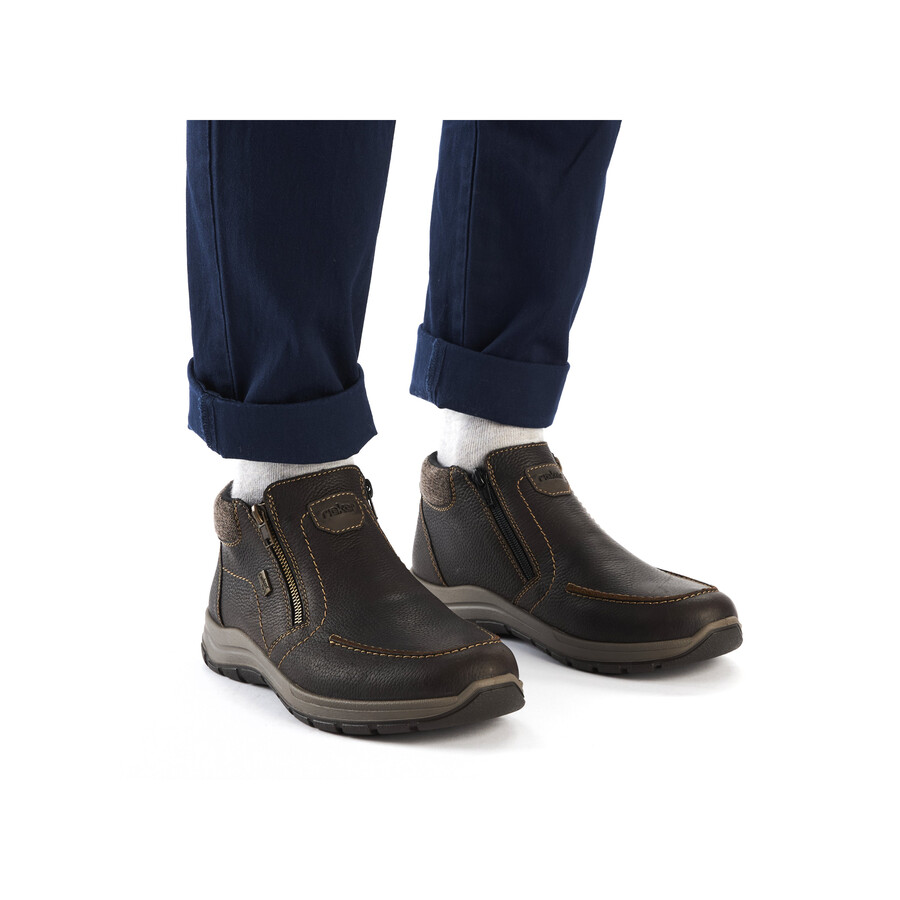 bottes marron à fermeture éclair pour homme rieker 03660-25