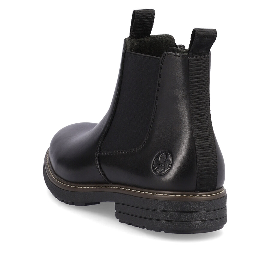 bottes noires à fermeture éclair pour hommes rieker 33180-00