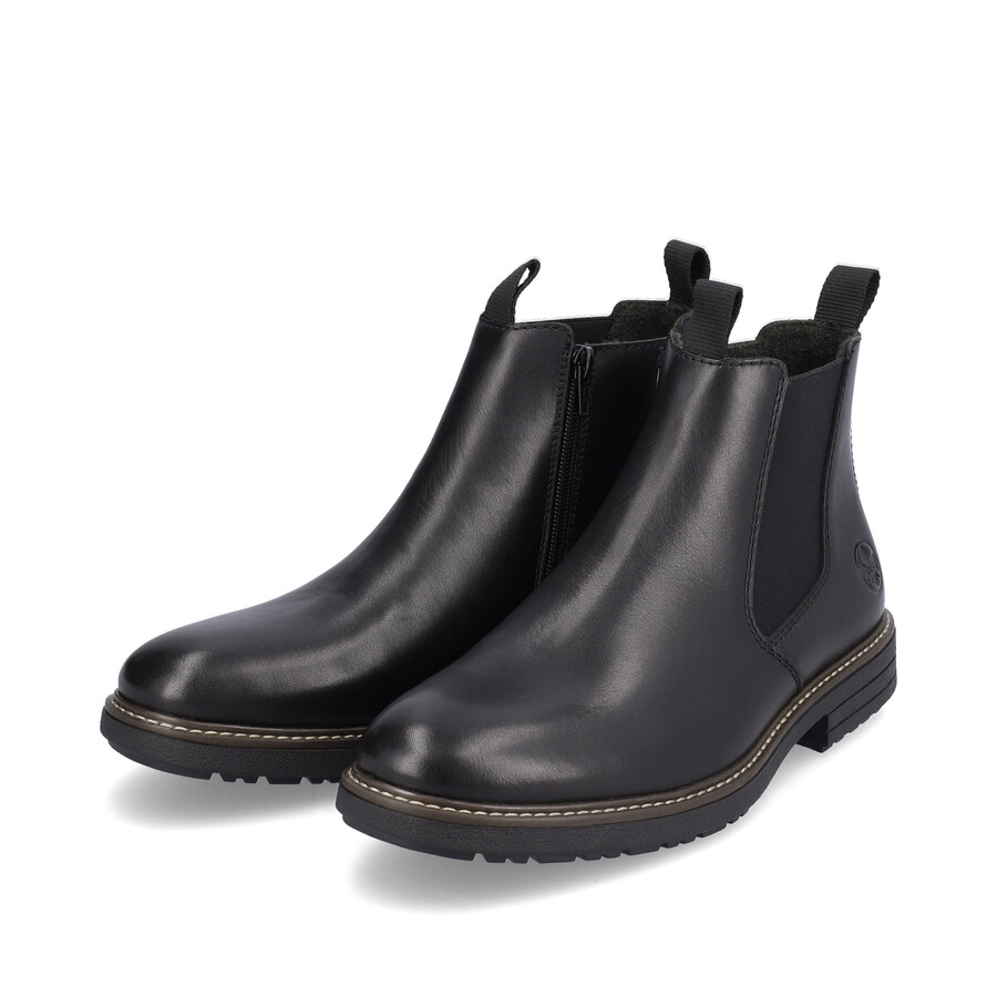 bottes noires à fermeture éclair pour hommes rieker 33180-00