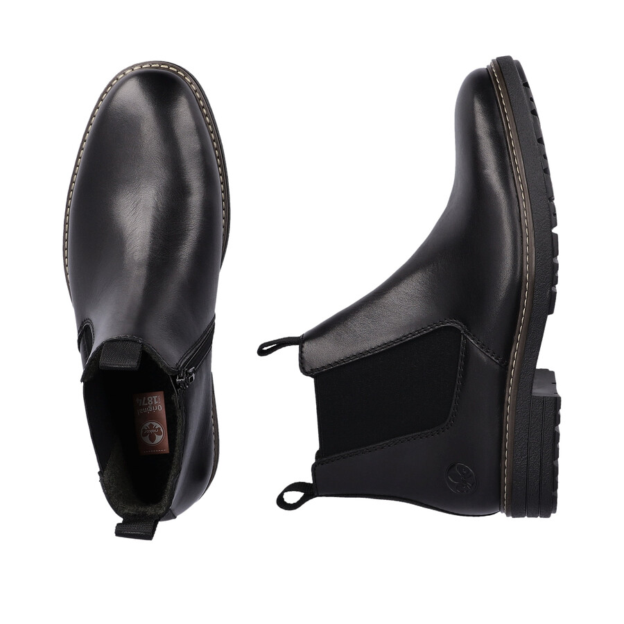 bottes noires à fermeture éclair pour hommes rieker 33180-00