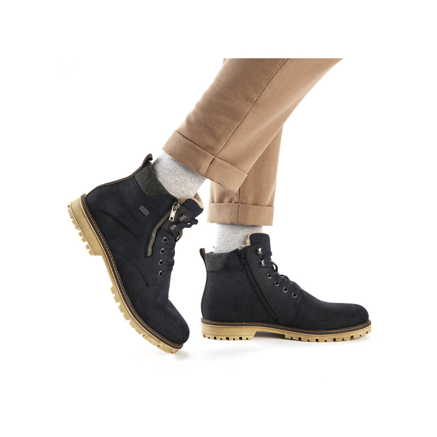 bottes bleues à fermeture éclair pour hommes rieker f3610-14