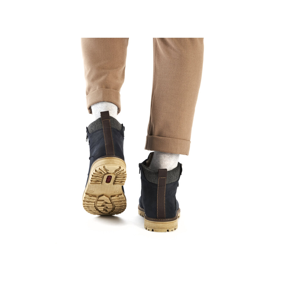 bottes bleues à fermeture éclair pour hommes rieker f3610-14