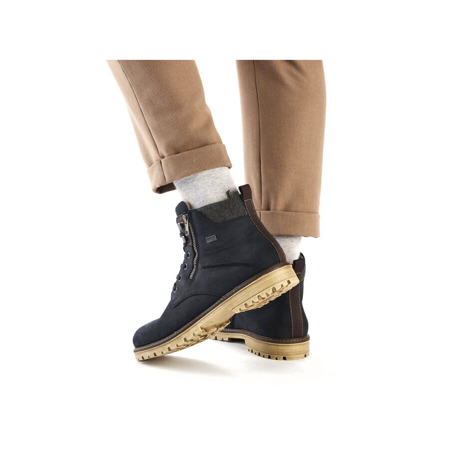 bottes bleues à fermeture éclair pour hommes rieker f3610-14