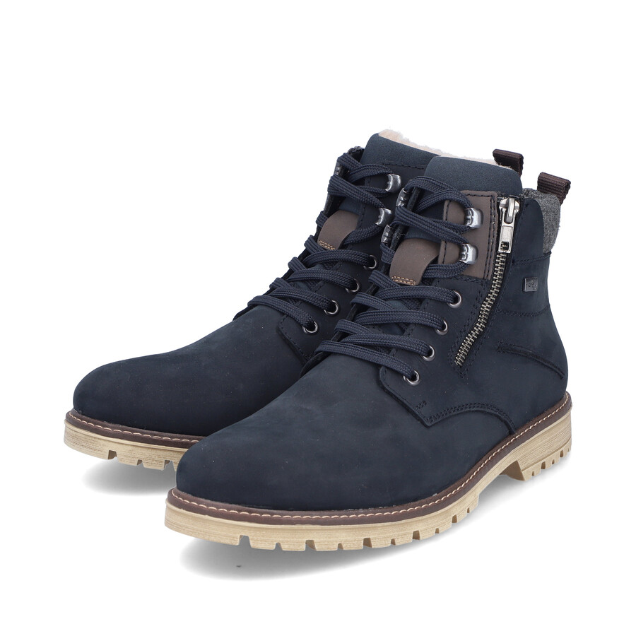 bottes bleues à fermeture éclair pour hommes rieker f3610-14