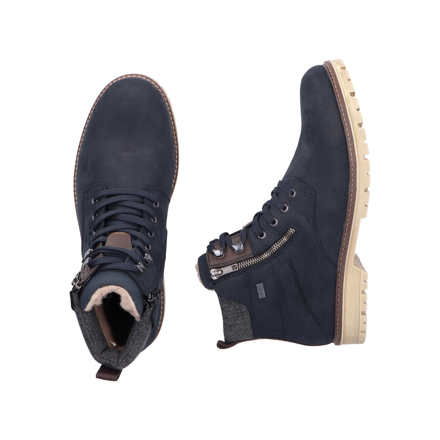 bottes bleues à fermeture éclair pour hommes rieker f3610-14