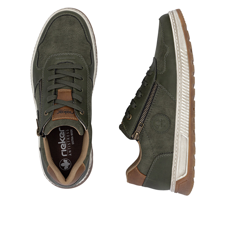 chaussures vertes à fermeture éclair pour hommes rieker 37029-52