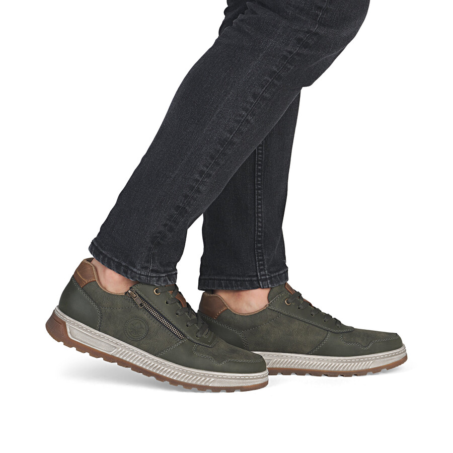 chaussures vertes à fermeture éclair pour hommes rieker 37029-52