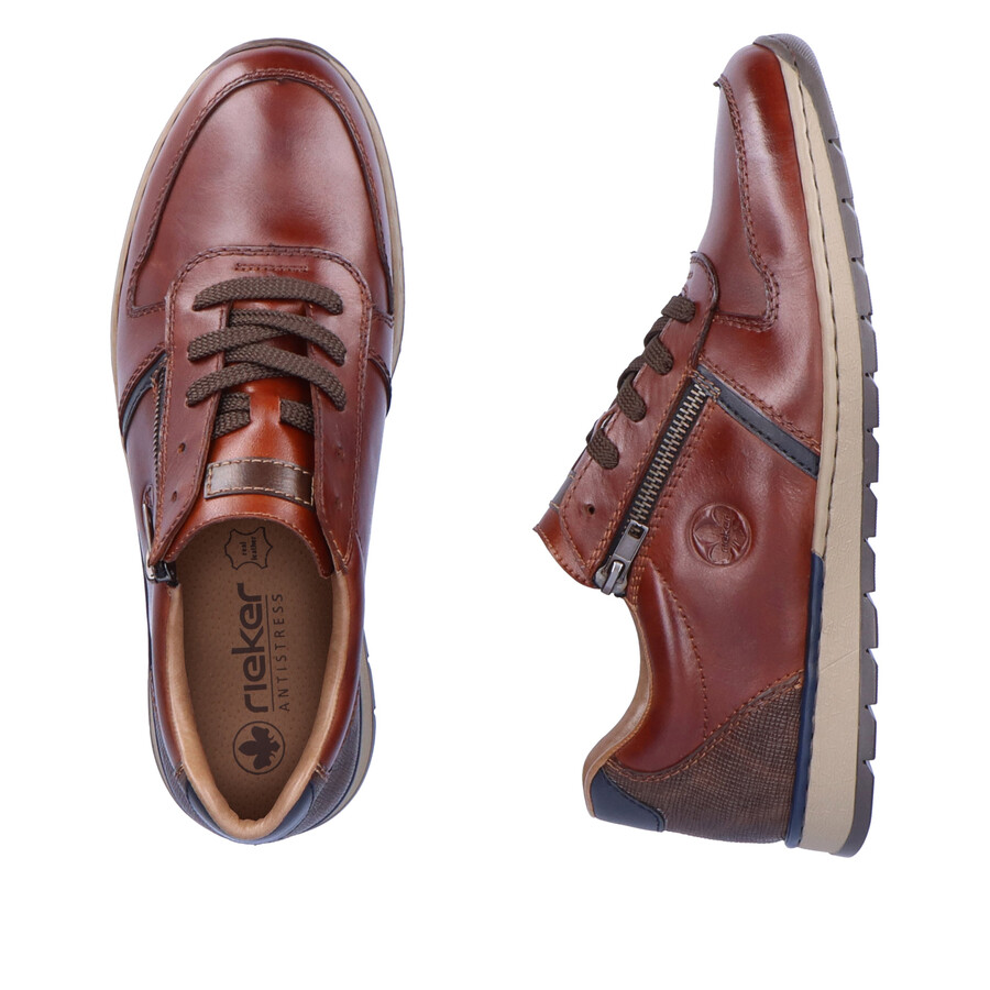 chaussures marron à fermeture éclair pour hommes rieker b2112-25