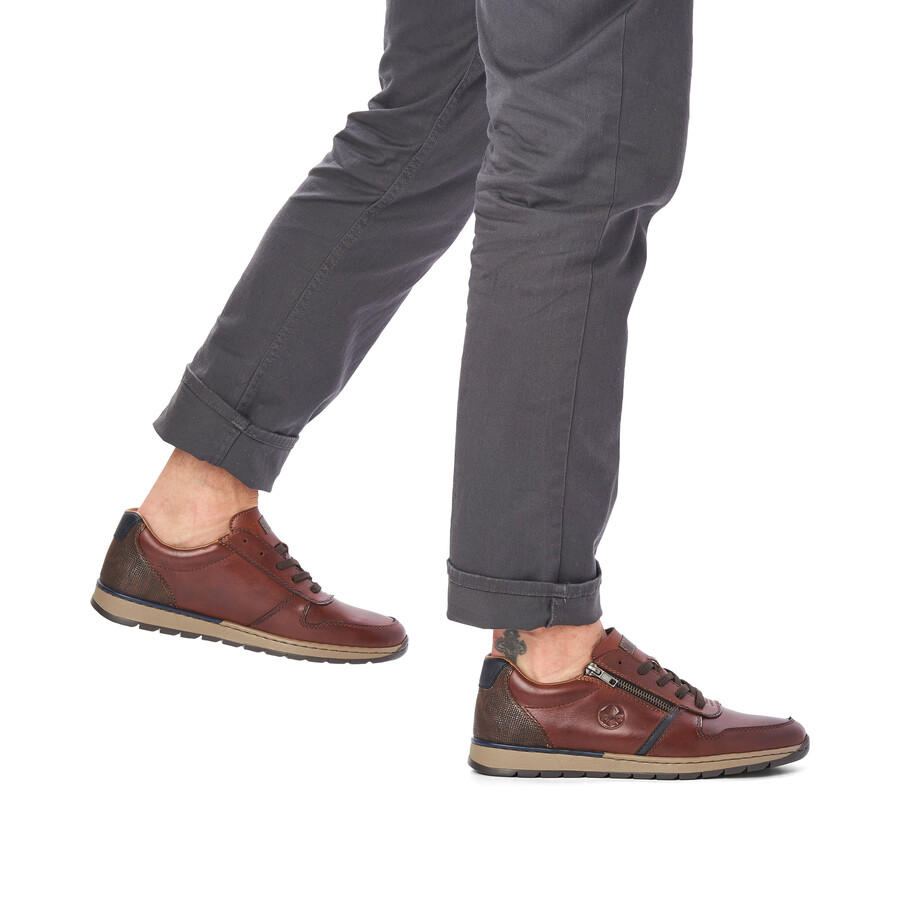 chaussures marron à fermeture éclair pour hommes rieker b2112-25