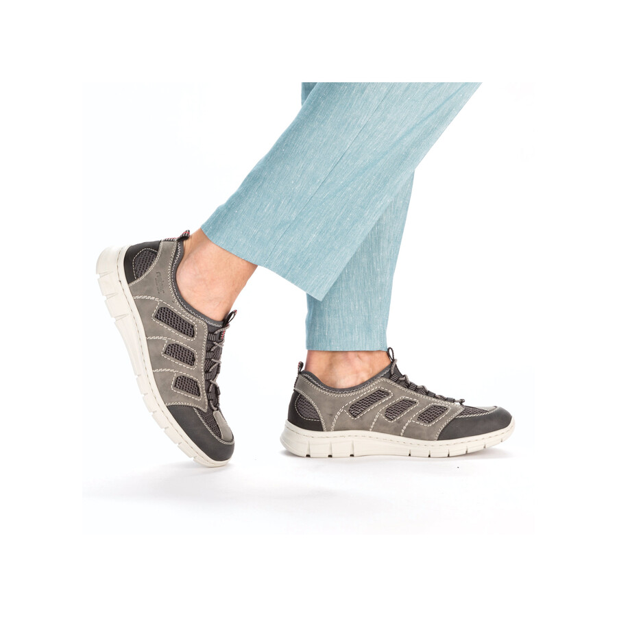 chaussures élastiques grises pour hommes rieker b7762-45