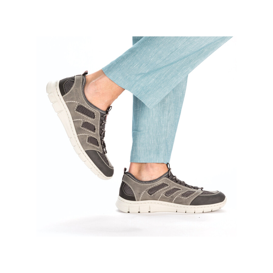 chaussures élastiques grises pour hommes rieker b7762-45