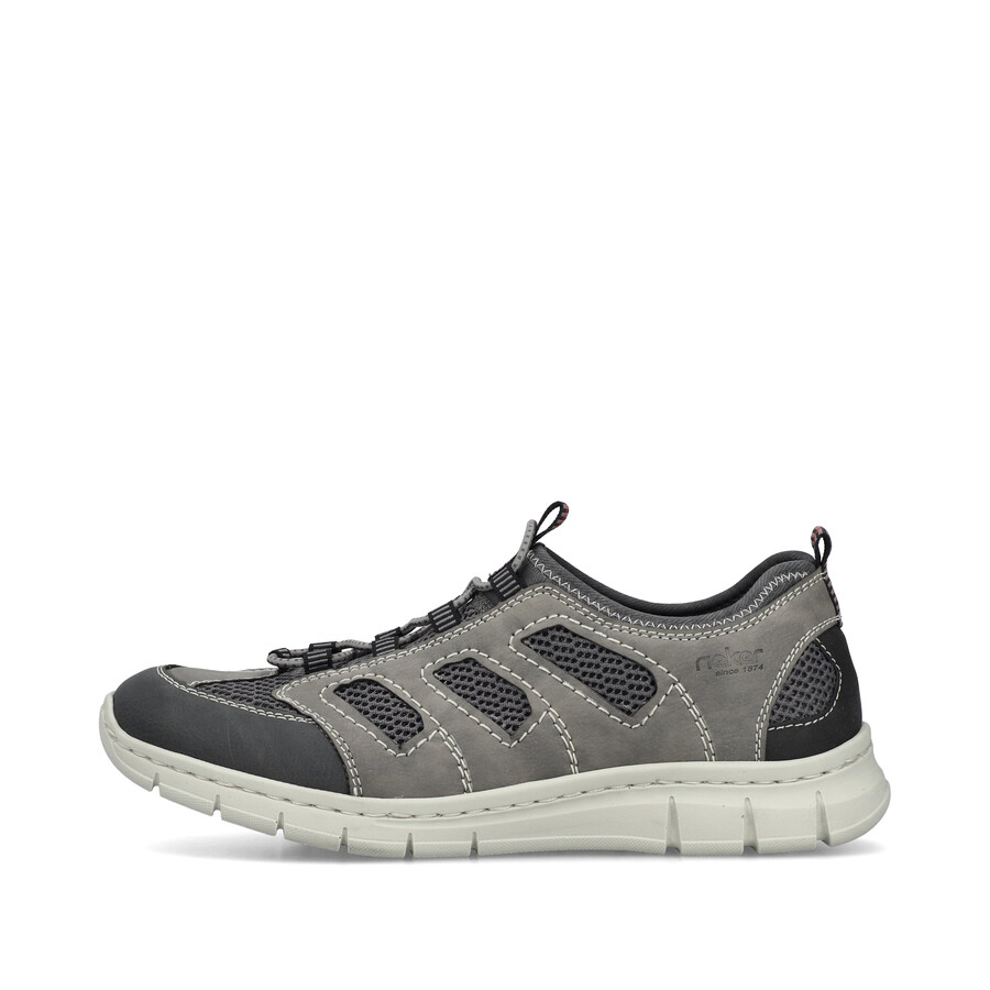 chaussures élastiques grises pour hommes rieker b7762-45