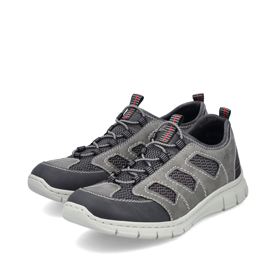 chaussures élastiques grises pour hommes rieker b7762-45