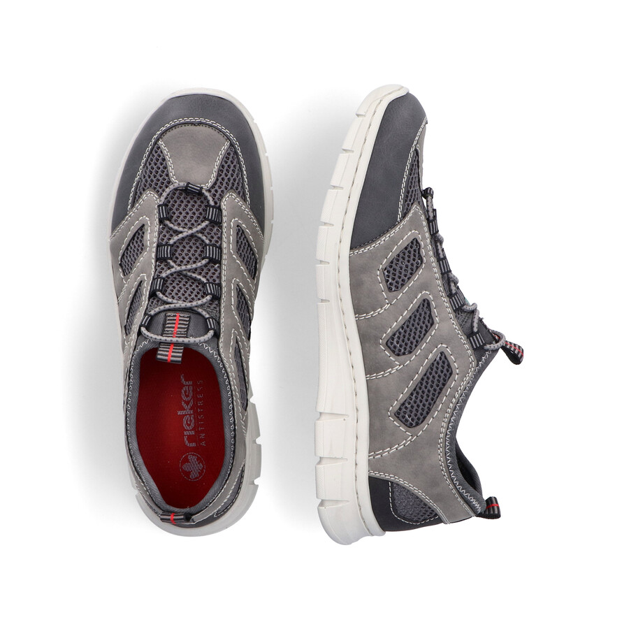 chaussures élastiques grises pour hommes rieker b7762-45