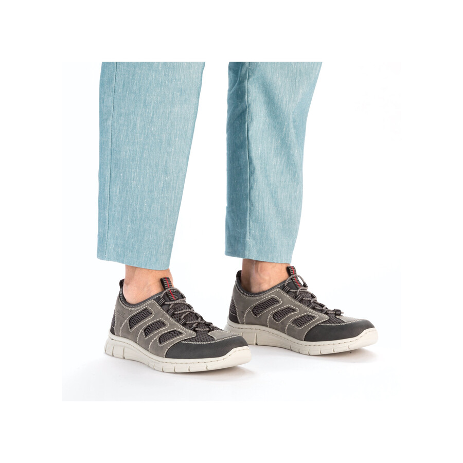 chaussures élastiques grises pour hommes rieker b7762-45