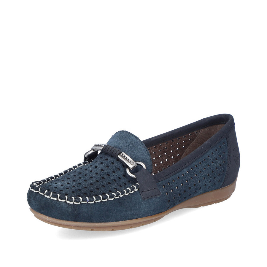 chaussures bleues à enfiler pour femmes rieker 40253-14