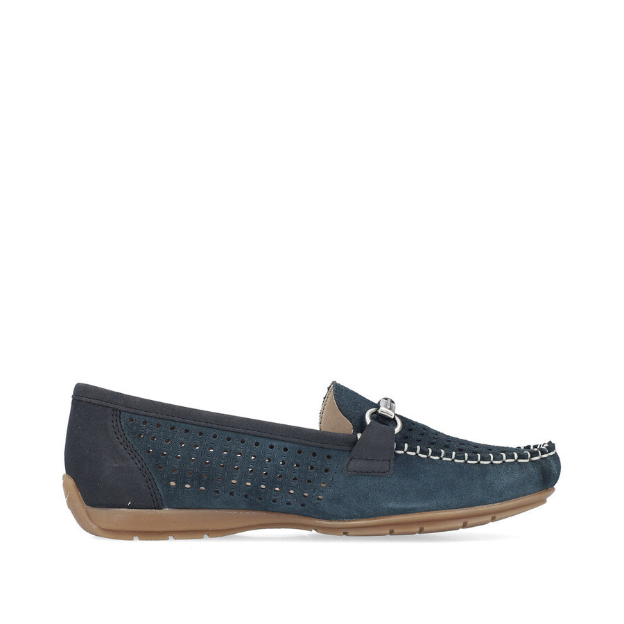 chaussures bleues à enfiler pour femmes rieker 40253-14