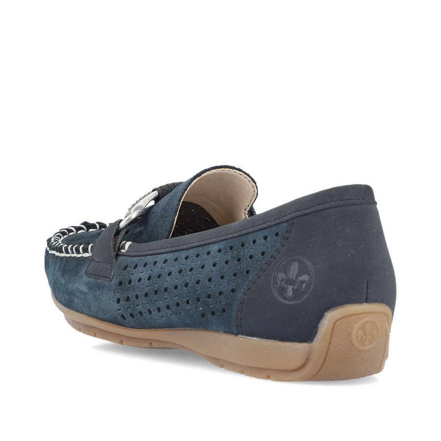 chaussures bleues à enfiler pour femmes rieker 40253-14