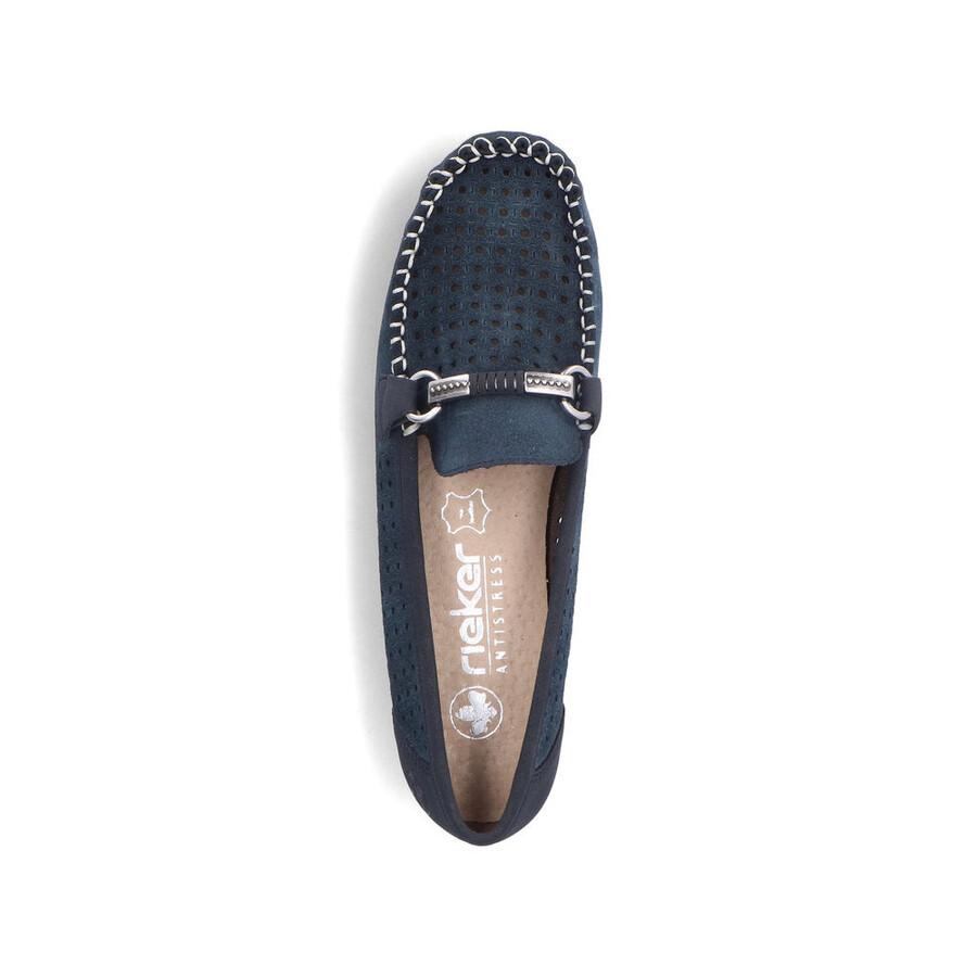 chaussures bleues à enfiler pour femmes rieker 40253-14