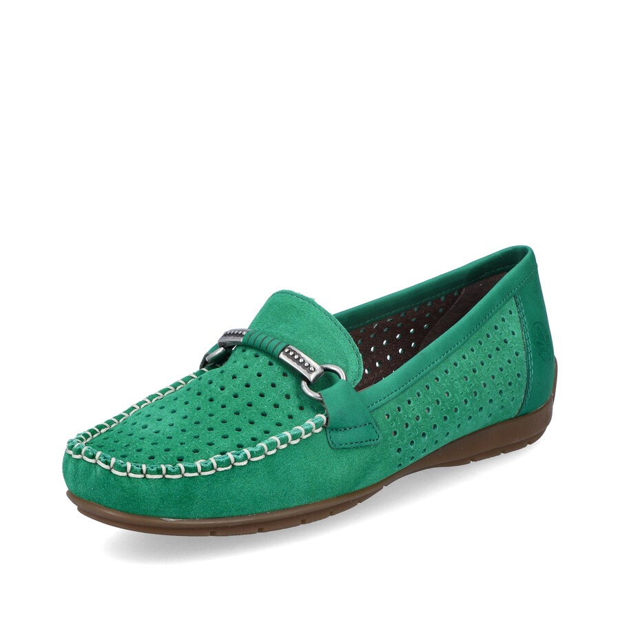 chaussures vertes à enfiler pour femmes rieker 40253-54