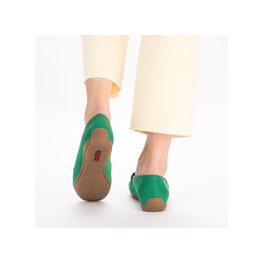 chaussures vertes à enfiler pour femmes rieker 40253-54