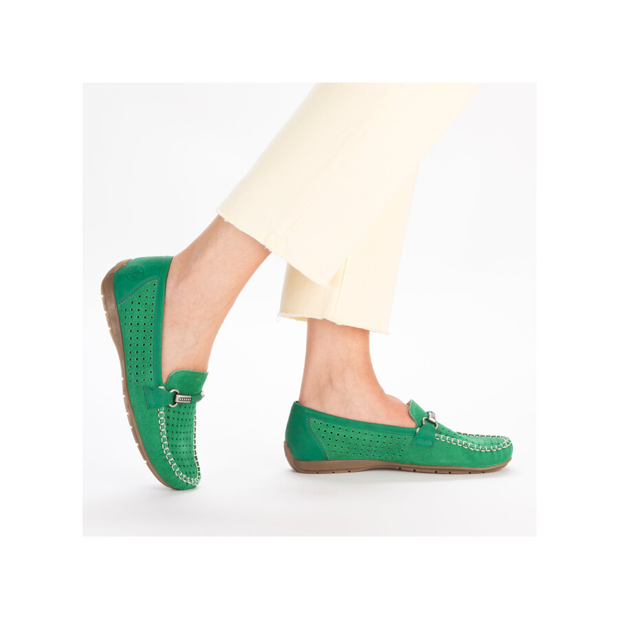 chaussures vertes à enfiler pour femmes rieker 40253-54