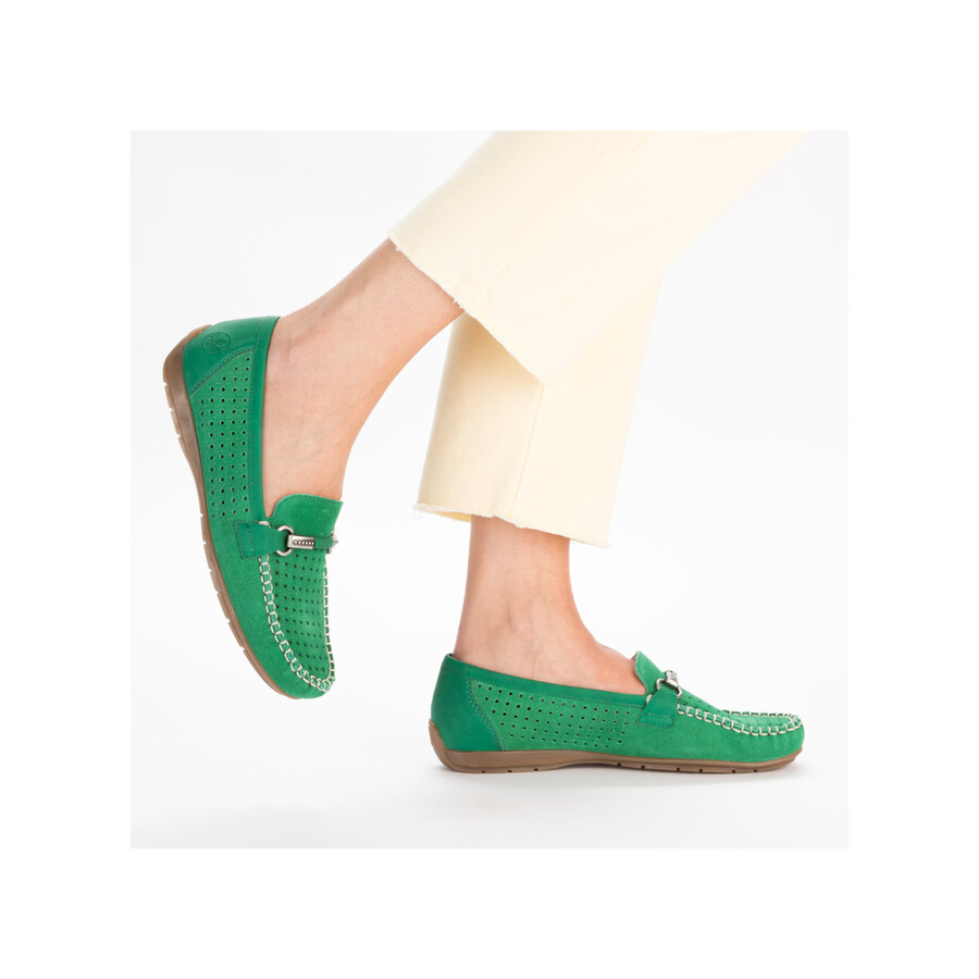 chaussures vertes à enfiler pour femmes rieker 40253-54