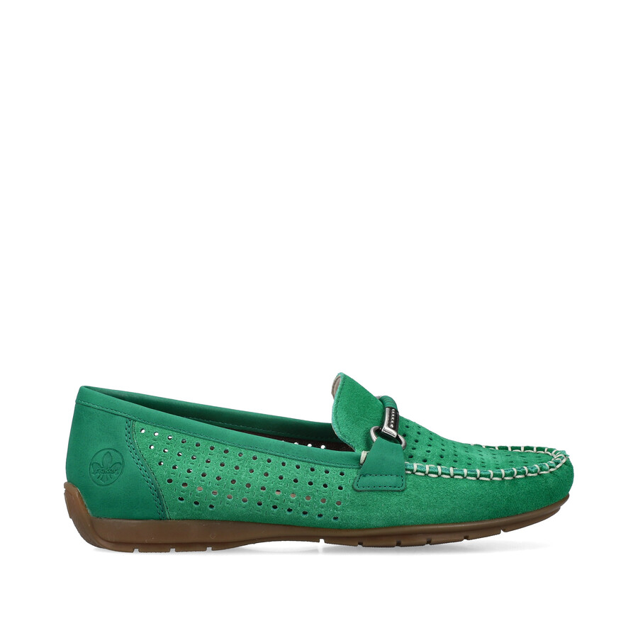 chaussures vertes à enfiler pour femmes rieker 40253-54