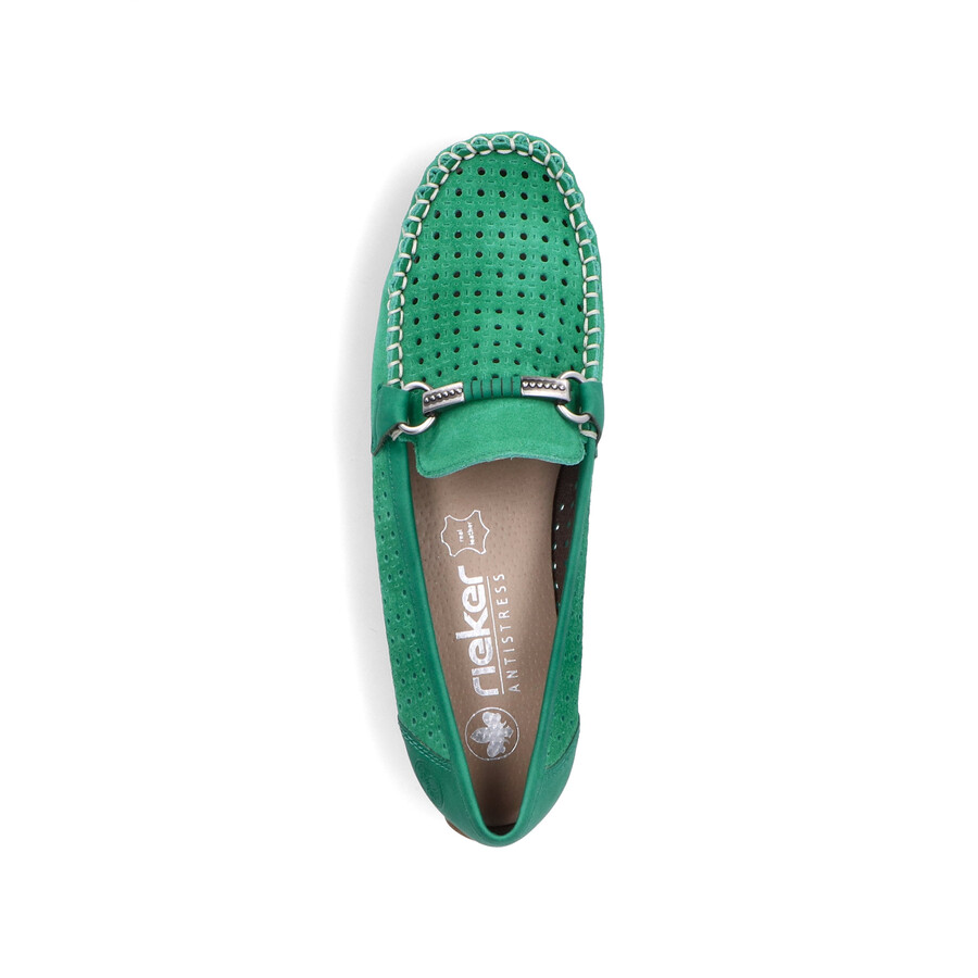 chaussures vertes à enfiler pour femmes rieker 40253-54