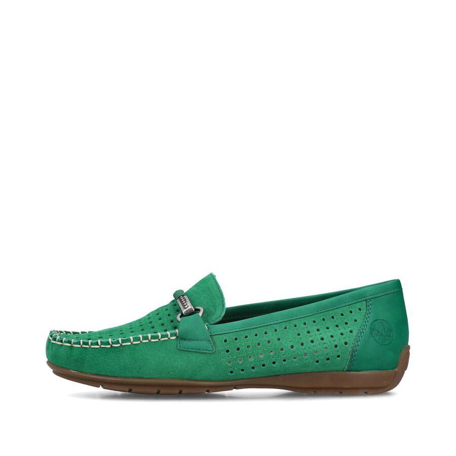 chaussures vertes à enfiler pour femmes rieker 40253-54