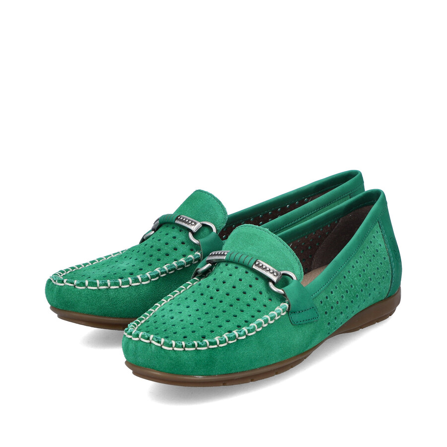 chaussures vertes à enfiler pour femmes rieker 40253-54