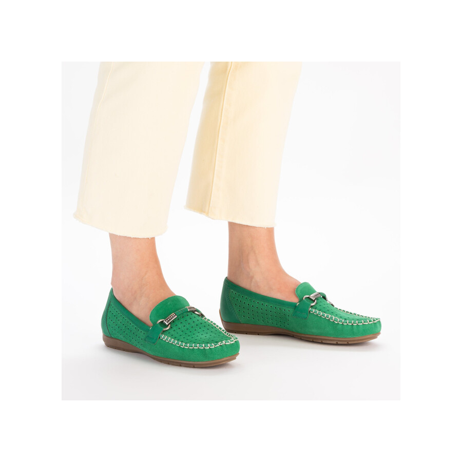 chaussures vertes à enfiler pour femmes rieker 40253-54