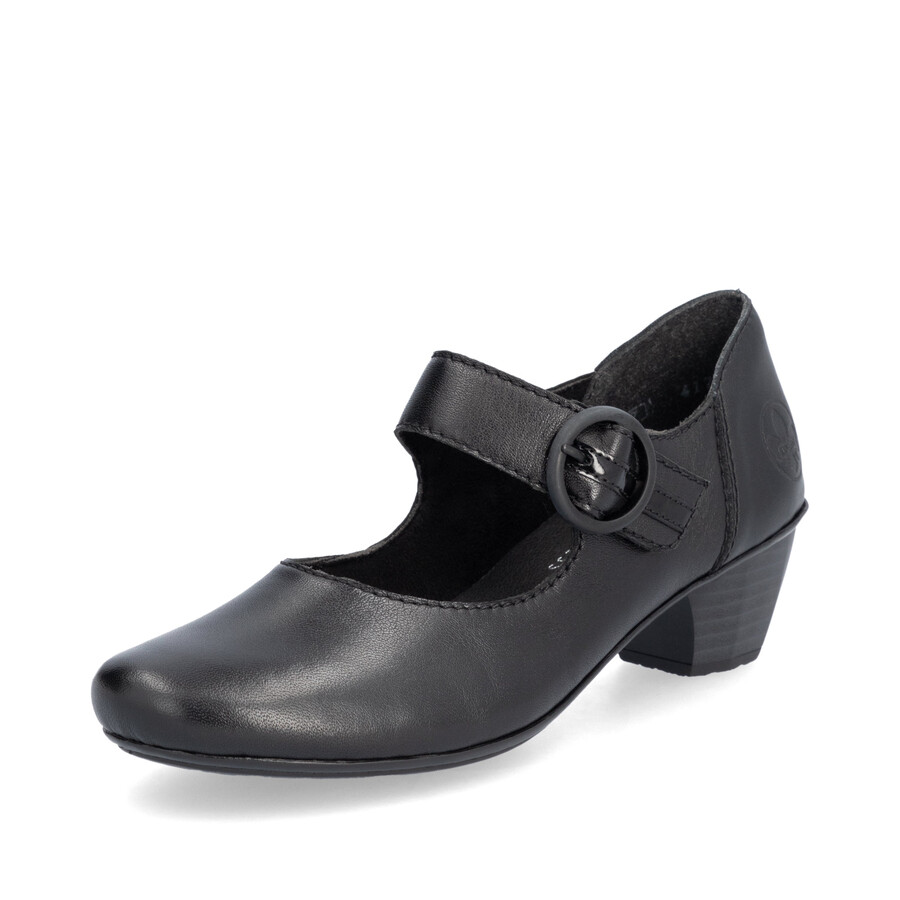 chaussures noires à scratch pour femmes rieker 41756-00