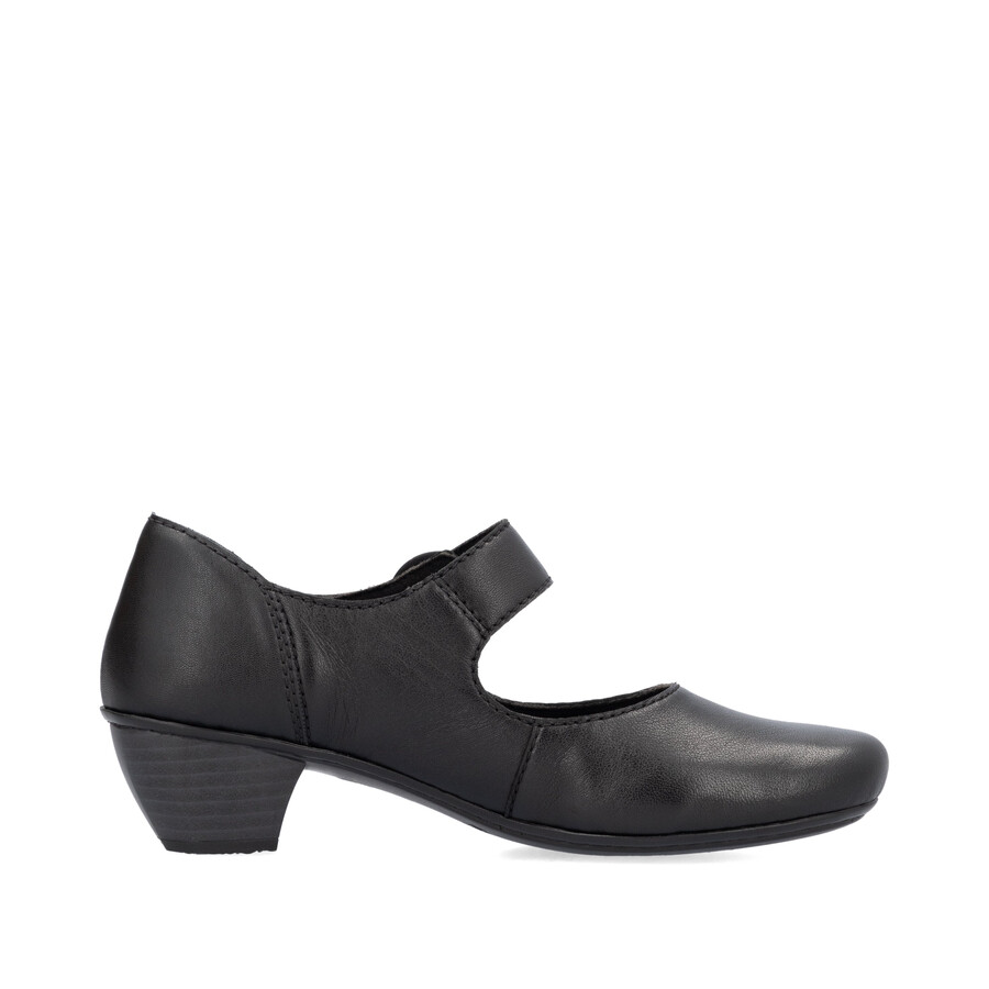 chaussures noires à scratch pour femmes rieker 41756-00