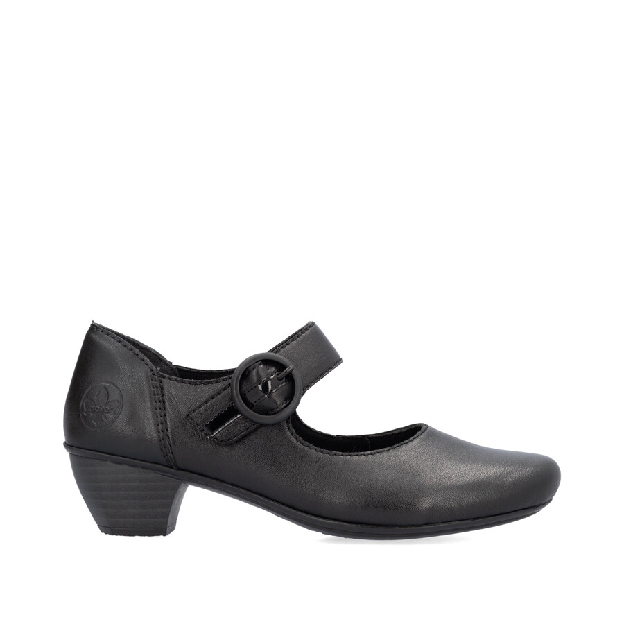 chaussures noires à scratch pour femmes rieker 41756-00