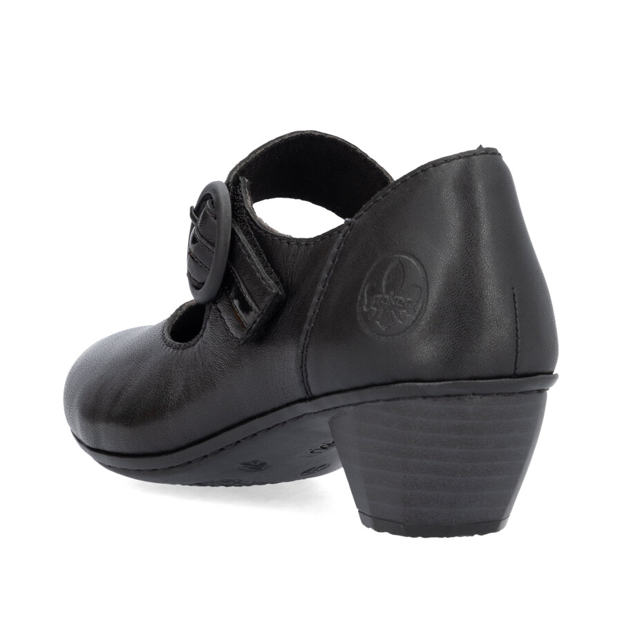 chaussures noires à scratch pour femmes rieker 41756-00
