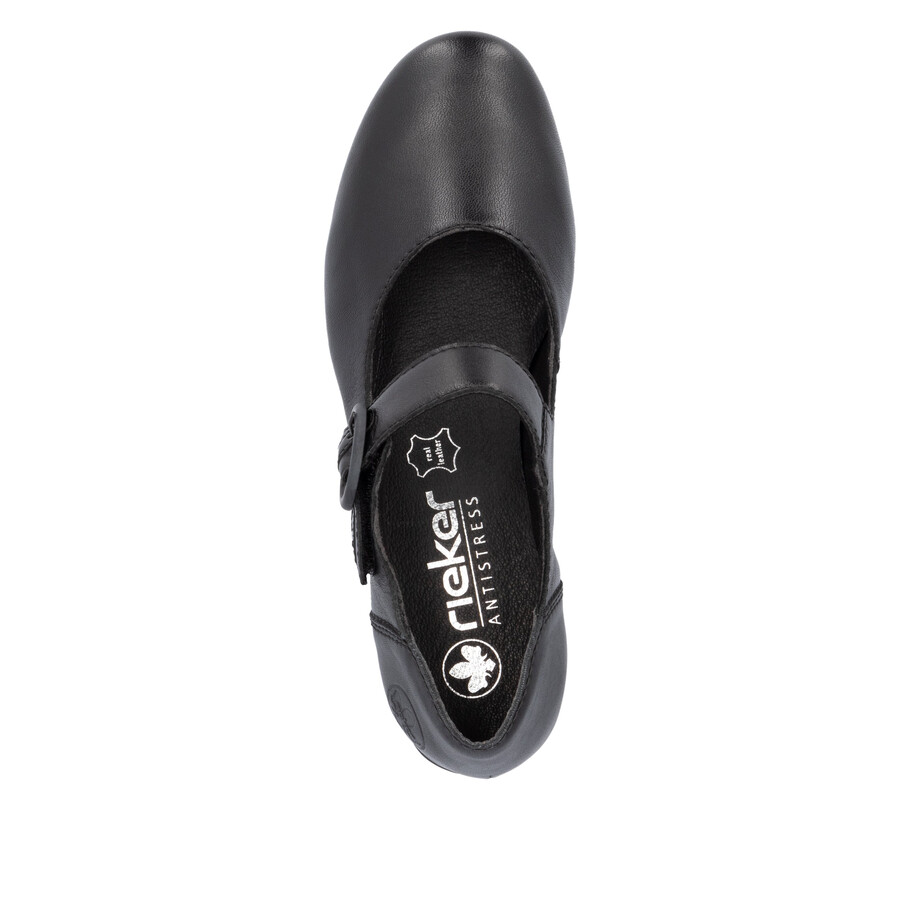 chaussures noires à scratch pour femmes rieker 41756-00