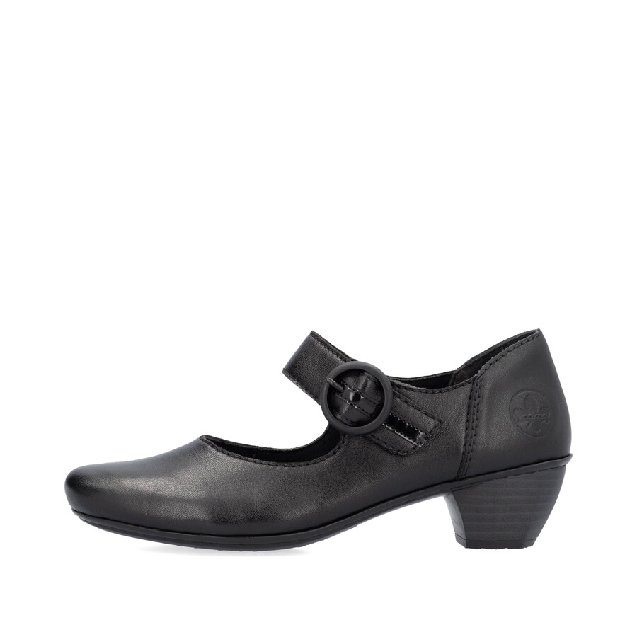 chaussures noires à scratch pour femmes rieker 41756-00