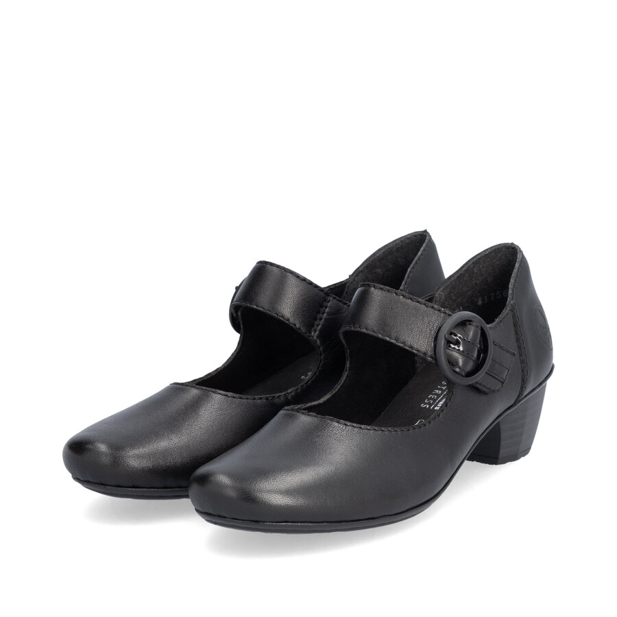 chaussures noires à scratch pour femmes rieker 41756-00