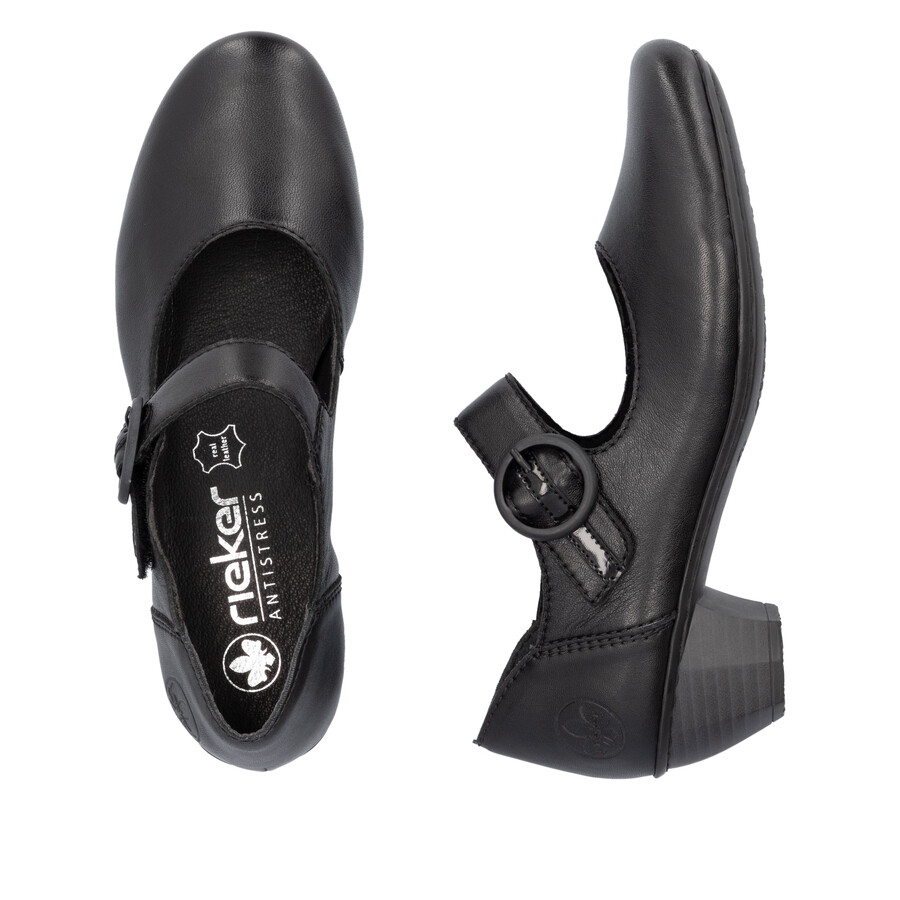 chaussures noires à scratch pour femmes rieker 41756-00