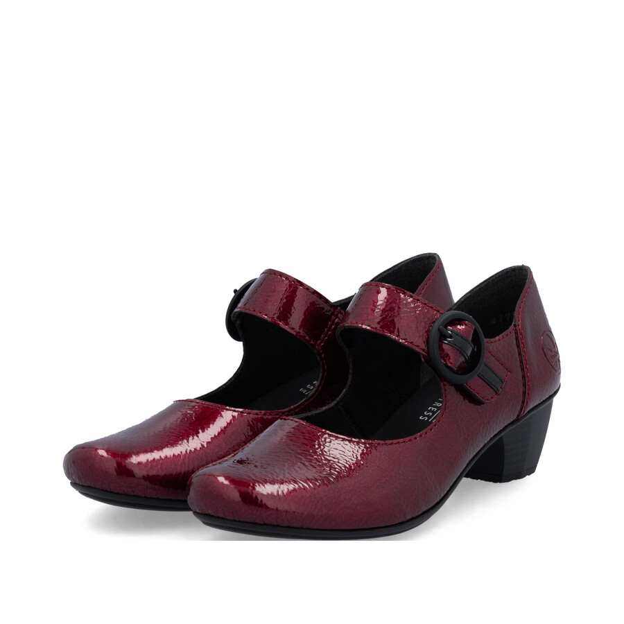 chaussures à scratch rouges pour femmes rieker 41756-33