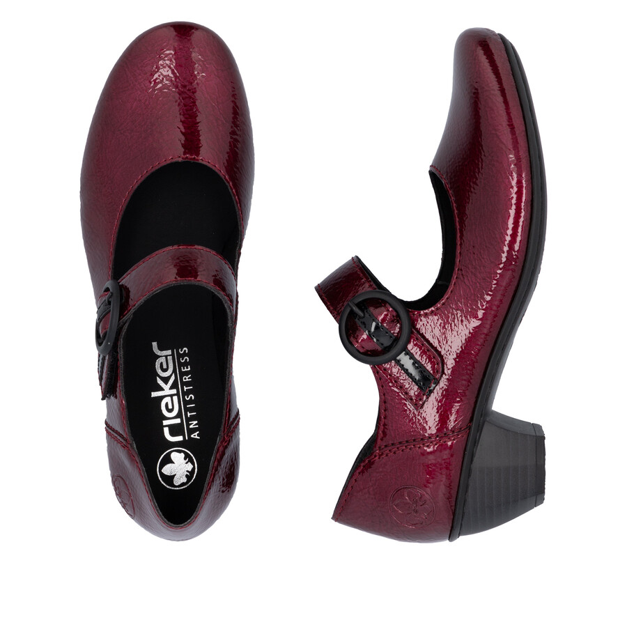 chaussures à scratch rouges pour femmes rieker 41756-33